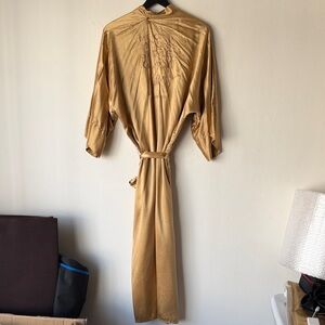 Chrissy Tigan x BECCA Cosmetics "Endless Summer Glow" collection Gold Satin Robe